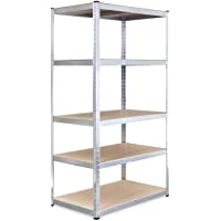 Estante de Almacenamiento para Garaje: 180 cm x 90 cm x 60 cm | Galvanizado - 5 Estantes | 175 kg de Carga Cada balda…